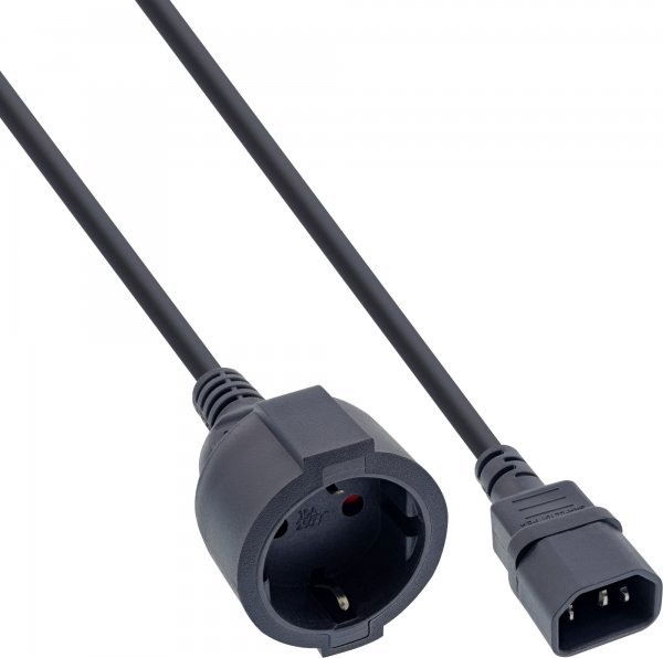 Set kabllo adapter rrjeti InLine, 40 copë, C14 në prizë Schuko, e zezë
