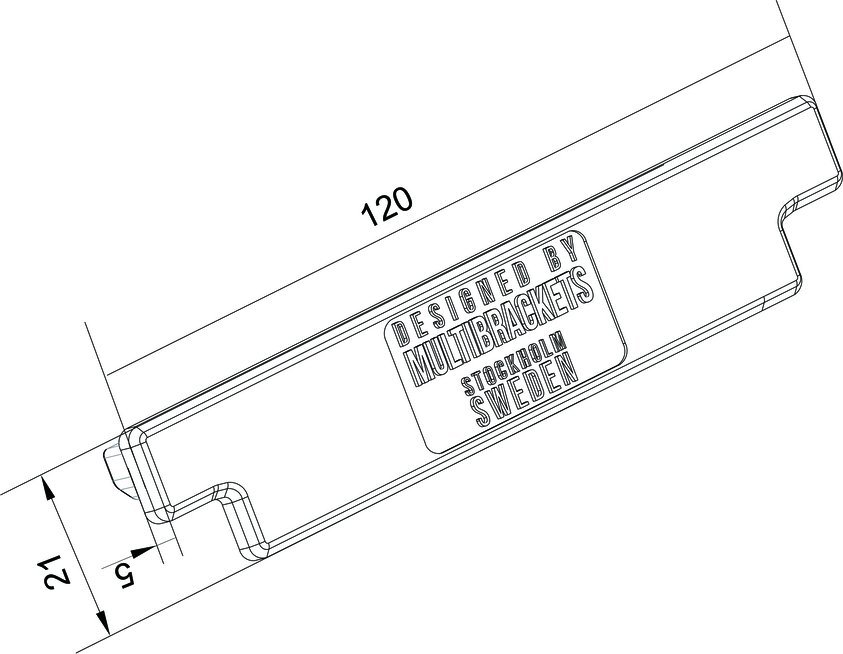 Kapak skaji për shina Multibrackets M Pro Series, set 2 copë, plastikë, i zi