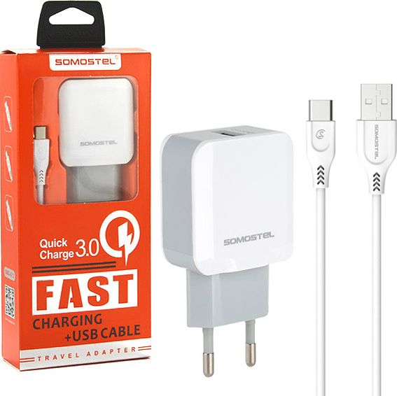 Karikues 3A + kabllo lloji C, 3100mAh, i bardhë