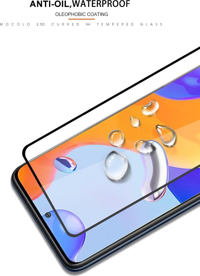 Xham mbrojtës Mocolo 2.5D Full Glue, për Xiaomi Redmi Note 11 Pro Note 11 Pro Plus, fortësi 9H, transparent