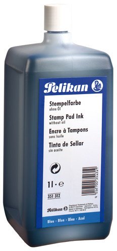 Bojë për vula Pelikan Stamp Pad Ink Without Oil, 1L, blu