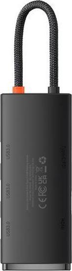 HUB USB C Baseus BS OH018, 5 porta, 100W PD, gri