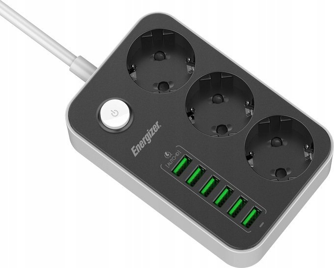 Shirit rryme Energizer EPB2500W01EU, 4x AC, 4x USB A, 2m, i bardhë