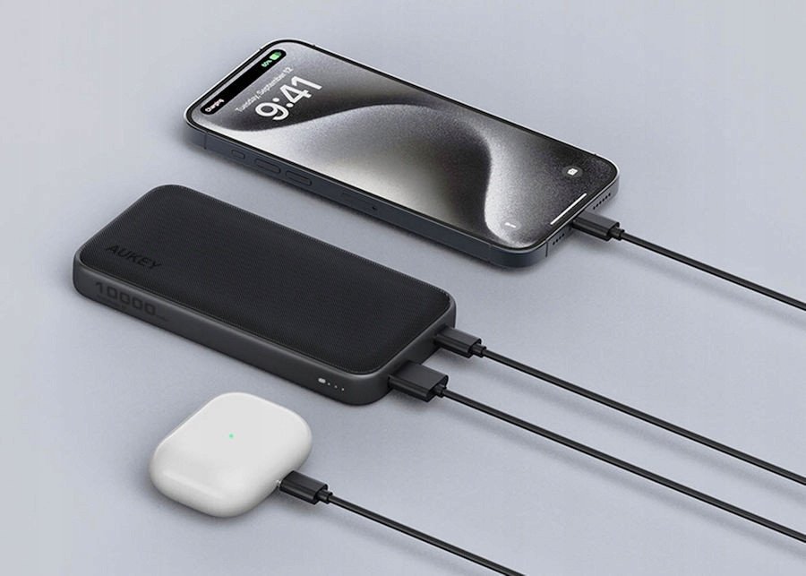 Power bank Aukey PB-Y46, 10000mAh, 15W, gri