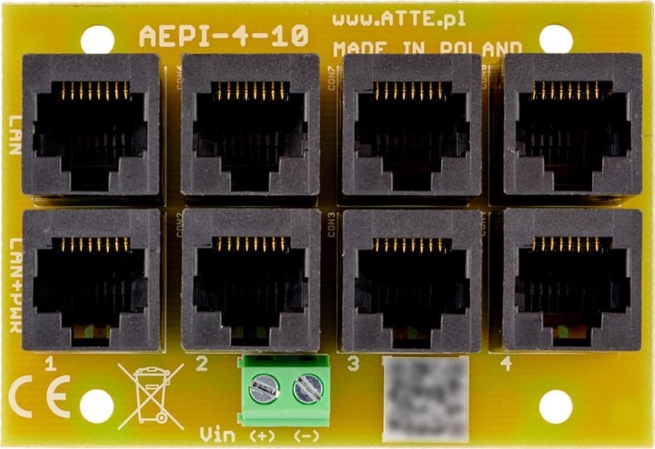 Modul PoE Atte AEPI-1-10-HS, adapter shpërndarës, 10–60V DC, i zi