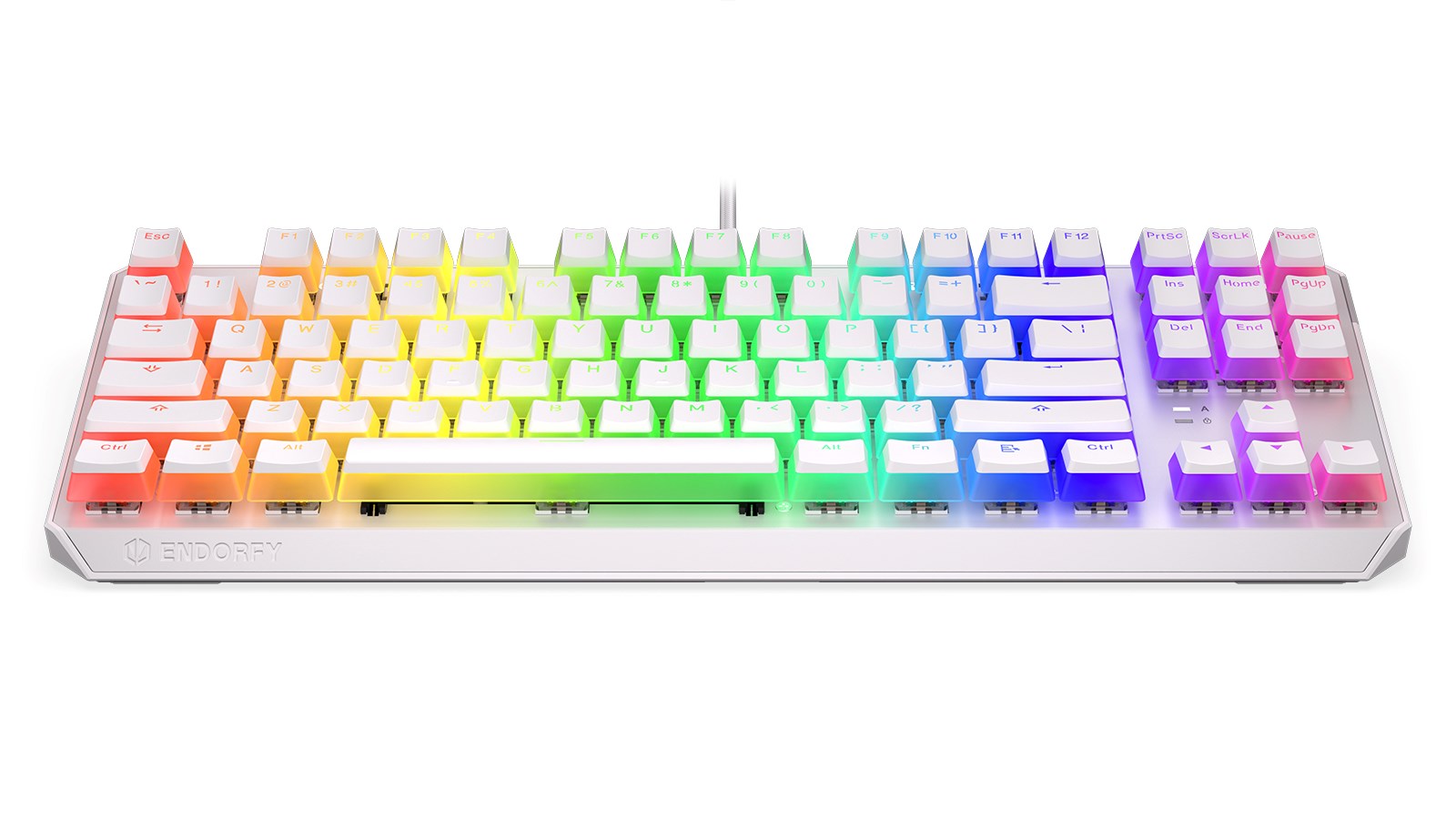 Tastierë mekanike Gaming Endorfy THOCK TKL OWH P, USB, Kailh Brown, RGB, e bardhë