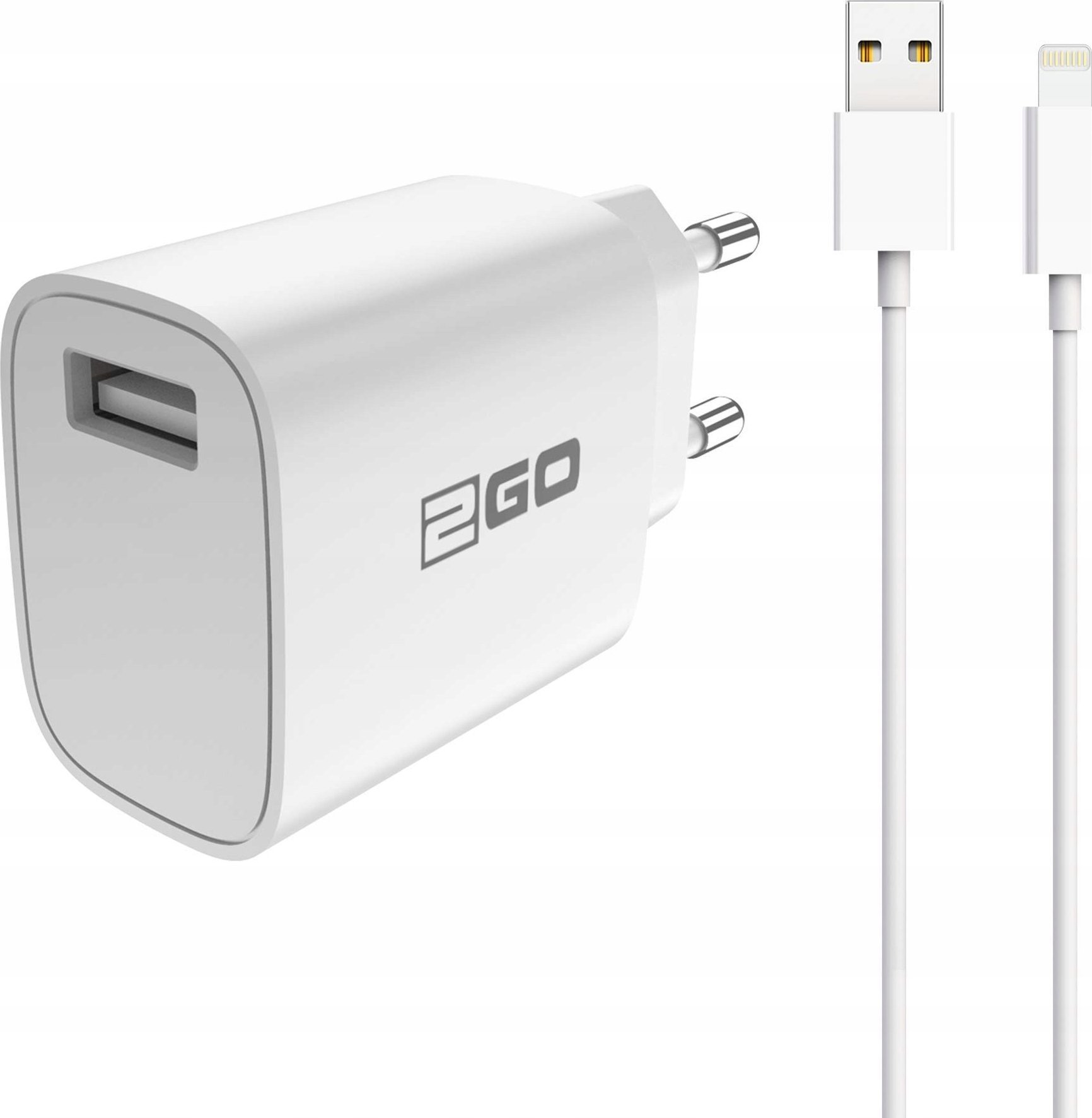 Karikues për telefona 2GO 797253, 1x USB 2.0, 5V, i bardhë