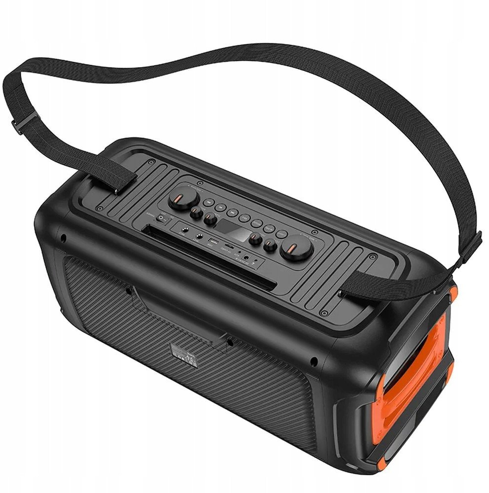 Boks karaoke Hoco HA9, 60W, 2 mikrofonë wireless, i zi