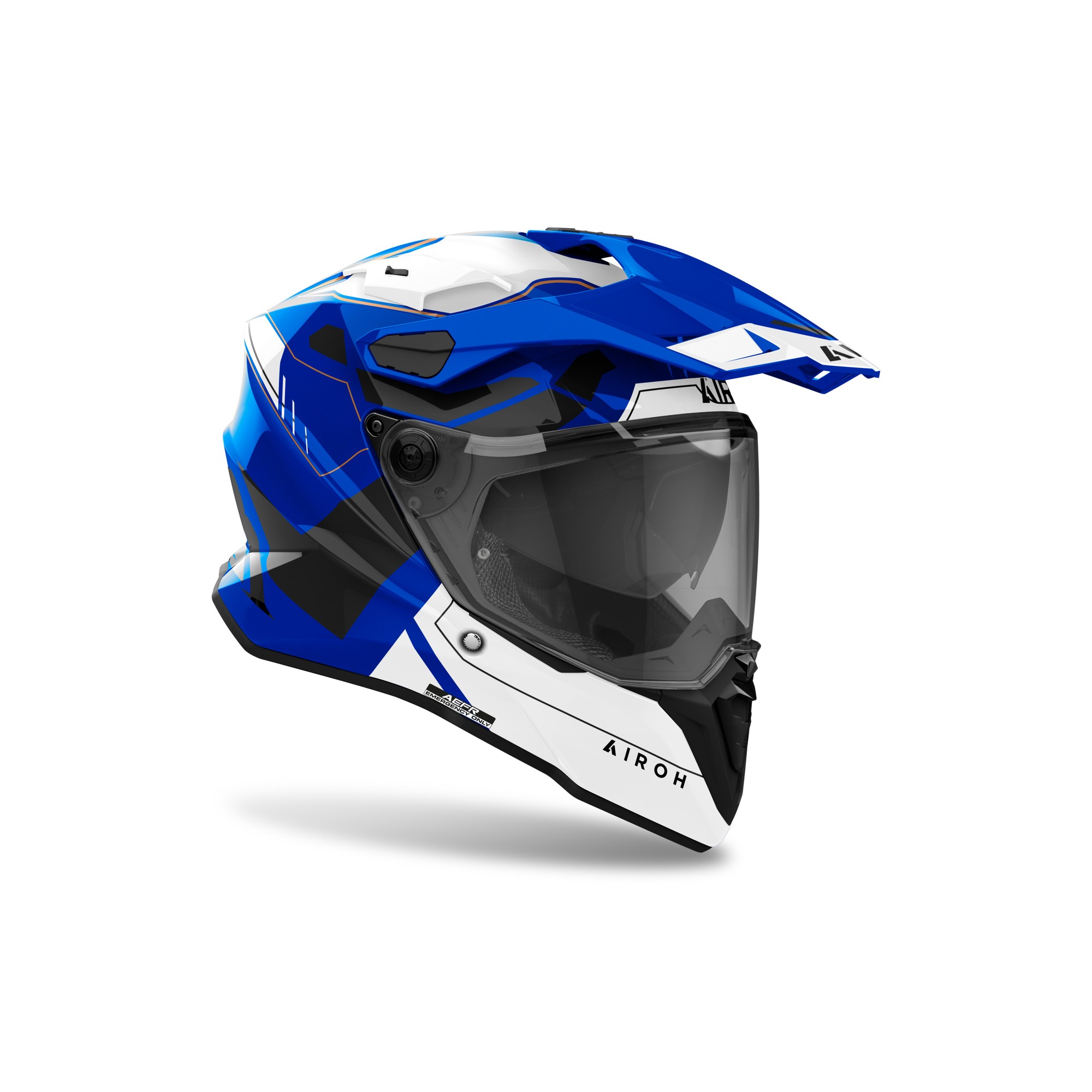 Helmetë adventure Airoh Commander 2 Reveal, madhësia L, blu bardhë e zezë