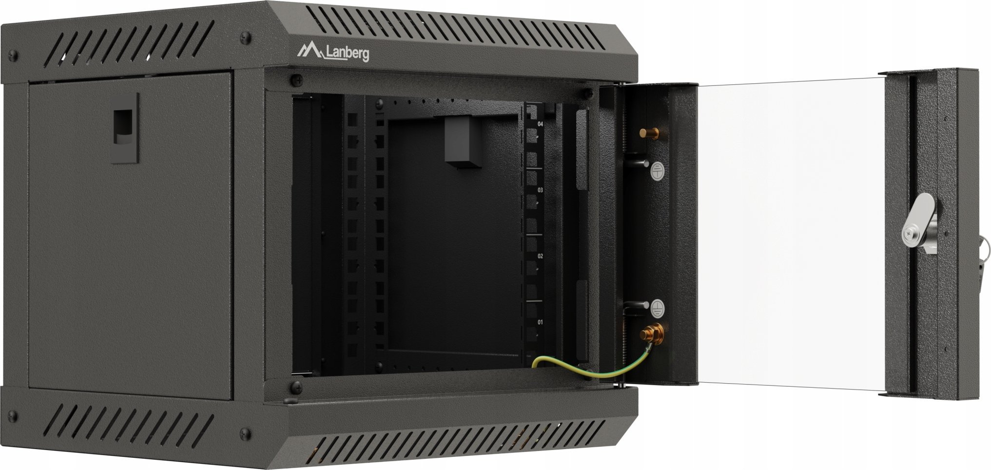 Kabinet rrjeti Lanberg Rack 19" 9U, 600x450, derë e perforuar, gri