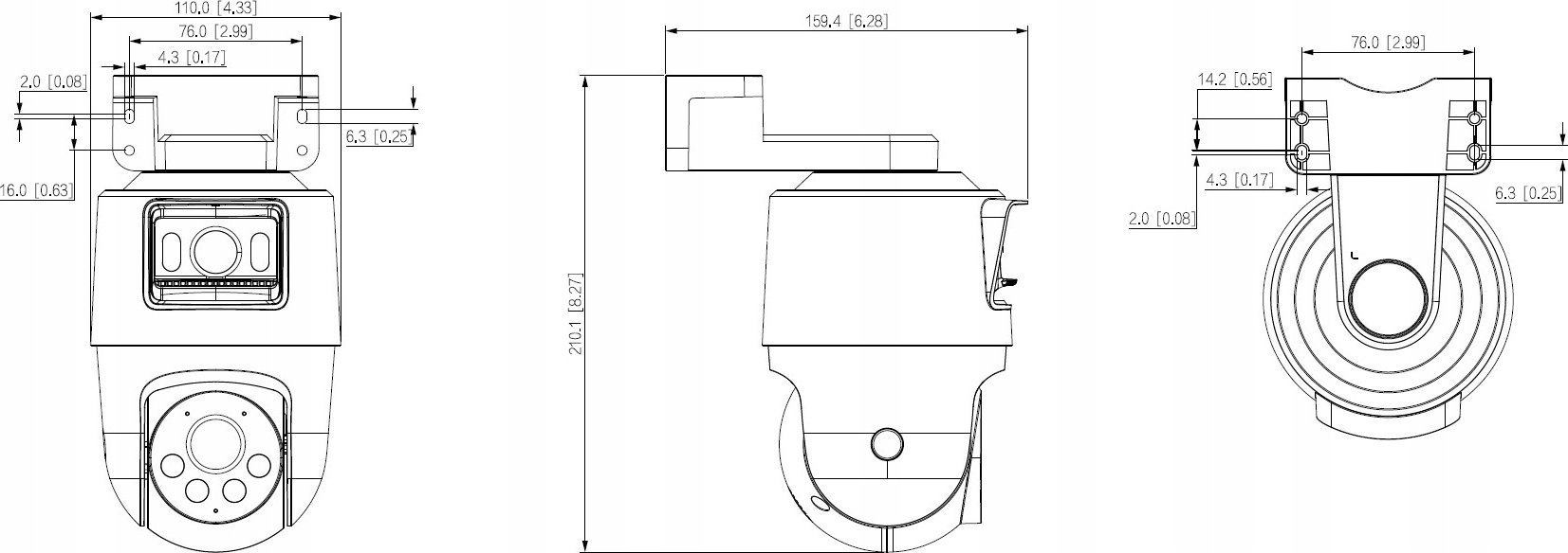 Kamerë IP Dahua SDT2A200-2F-NB-a-PV, 2MP, PTZ, e bardhë