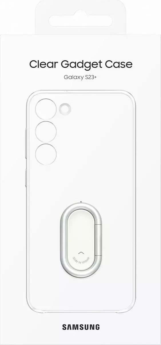 Futrollë Samsung Clear Gadget Case për Galaxy S23 Plus, me holder unaze, transparente