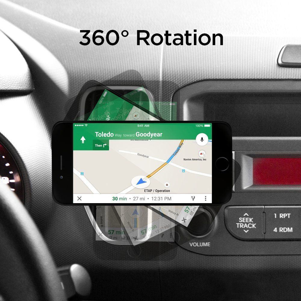 Mbajtëse magnetike për veturë Spigen QS11, universale, rrotullim 360°, e zezë