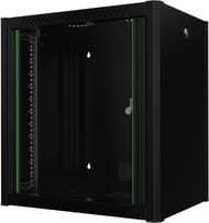 Raft muri Lanview RWP12U45BL, 12U, me derë xhami, i zi