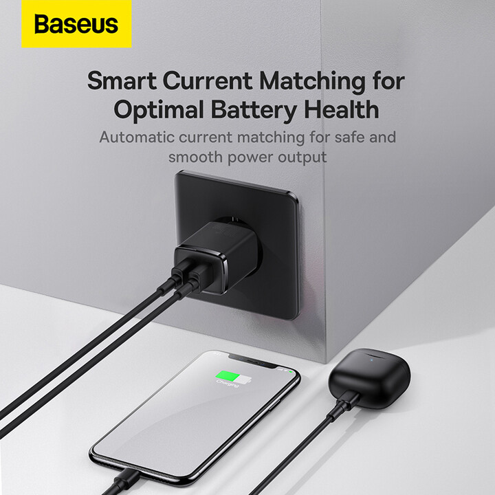 Karikues Baseus, 2xUSB-A, 10.5W, i zi