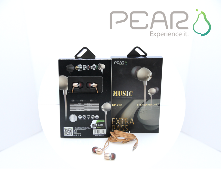 Dëgjuese PEAR EP-722 EXTRA BASS, të arta
