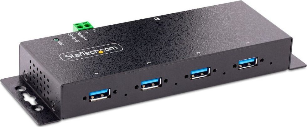 Hub industrial USB StarTech 4 porta, USB 3.0 5Gbps, metalik, i zi