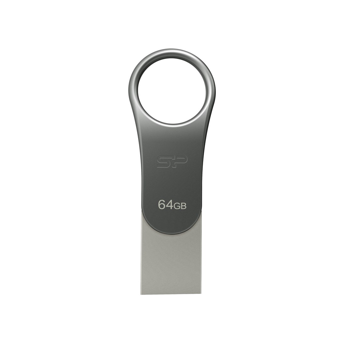 USB Silicon Power Mobile C80, 64GB, USB Type-A/USB Type-C, titan