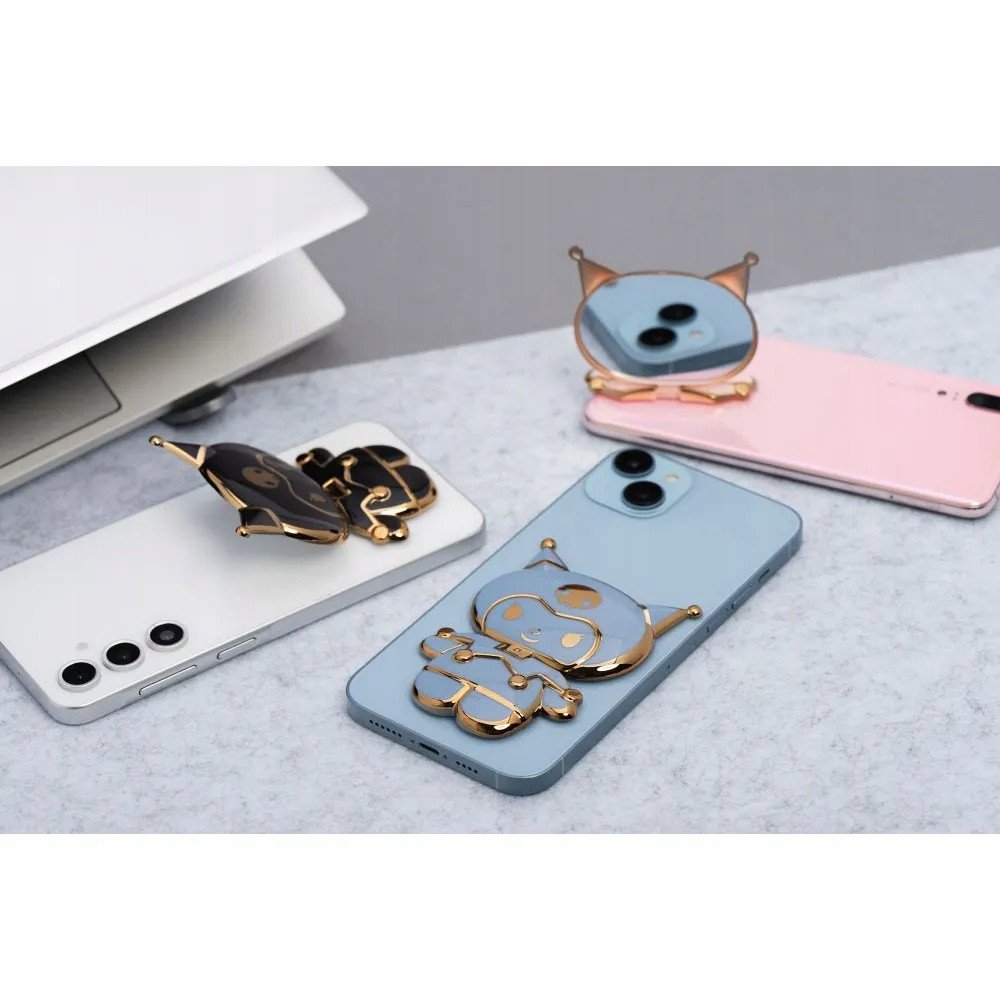 Mbajtëse telefoni Phone Stand Doll, ngjitëse, e palosshme, blu