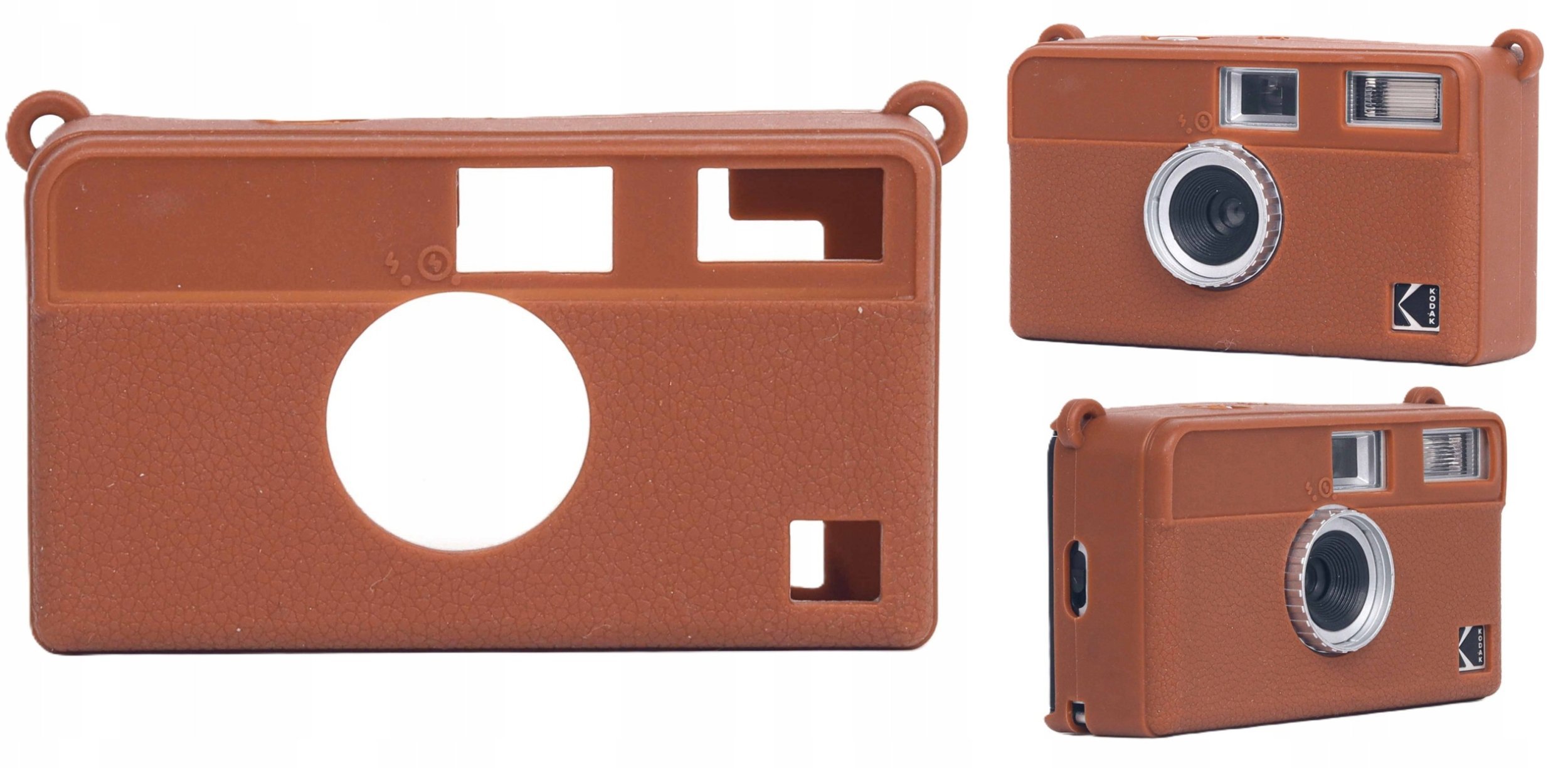 Силиконска навлака LoveInstant за Kodak EKTAR H35 H35N ULTRA F9, имитација на кожа, кафеава