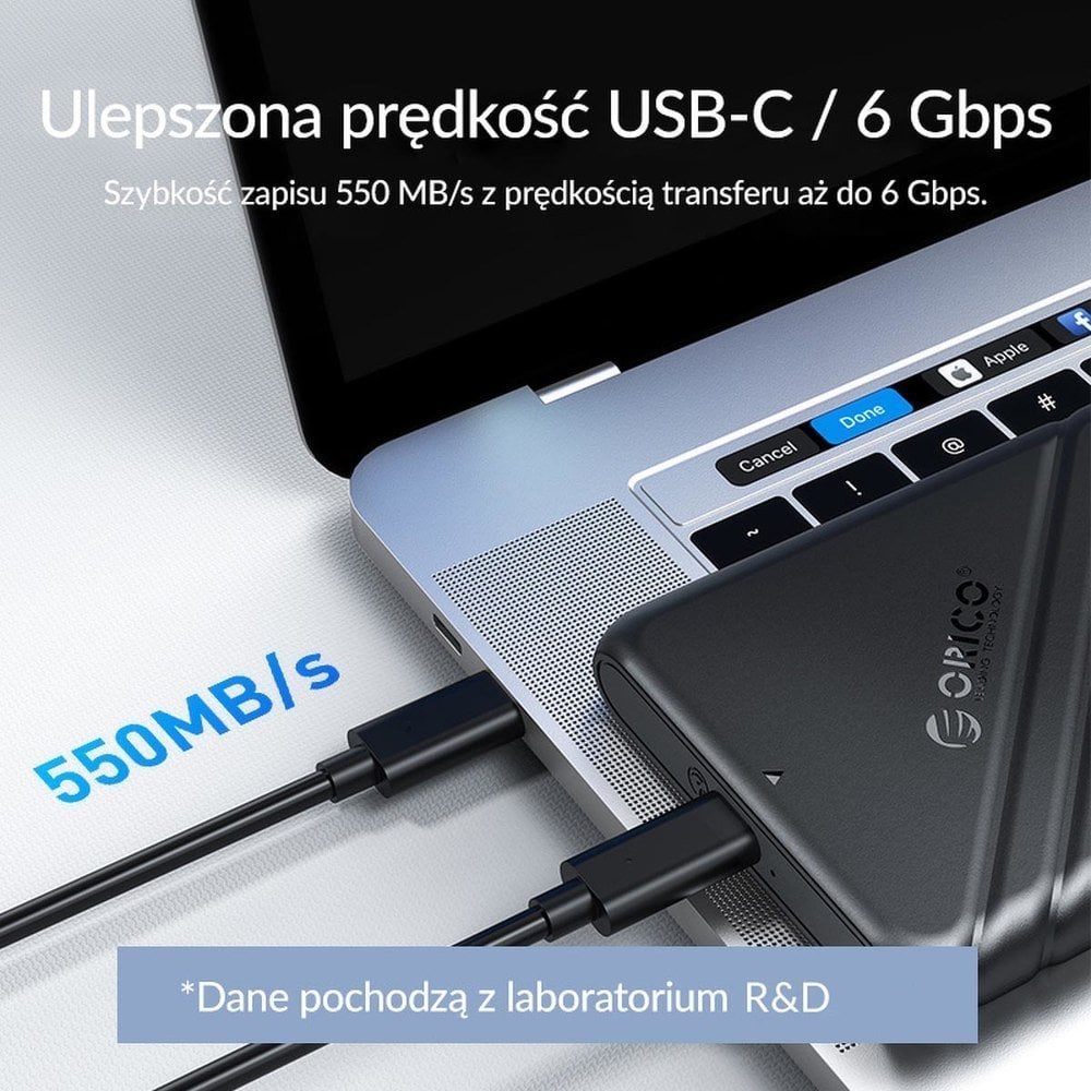 Kutia eksternale Orico 25PW1 C3, 2.5", USB C 3.1 6Gbps, e zezë