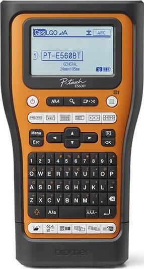 Makineri etiketimi Brother PT-E560BTVP, portative, Bluetooth, portokalli