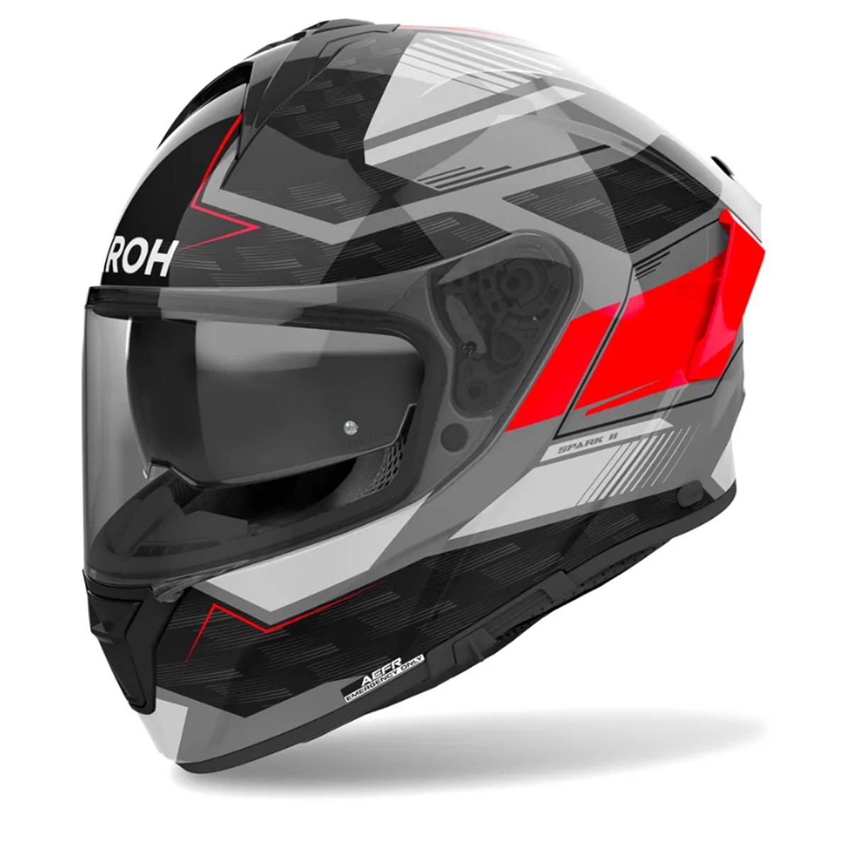 Kaskë integrale Airoh Spark 2 Zenith, termoplastik HRT, Pinlock 70, gri e zezë e kuqe, madhësia M