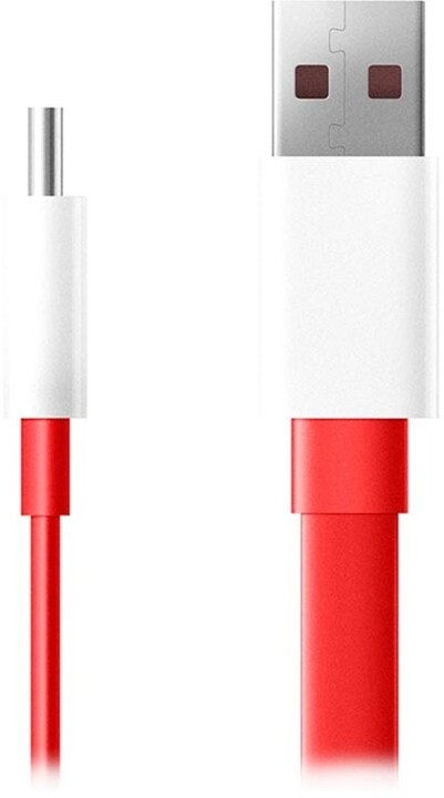 Kabllo e të dhënave OnePlus Warp USB - USB-C, M / M, 1m, e kuqe / bardhë