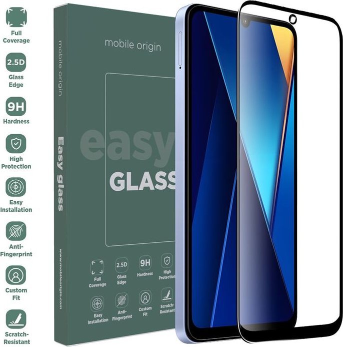 Xham mbrojtës Mobile Origin EasyGlass për Xiaomi Poco C65 Redmi 13C, Double Strong, transparent