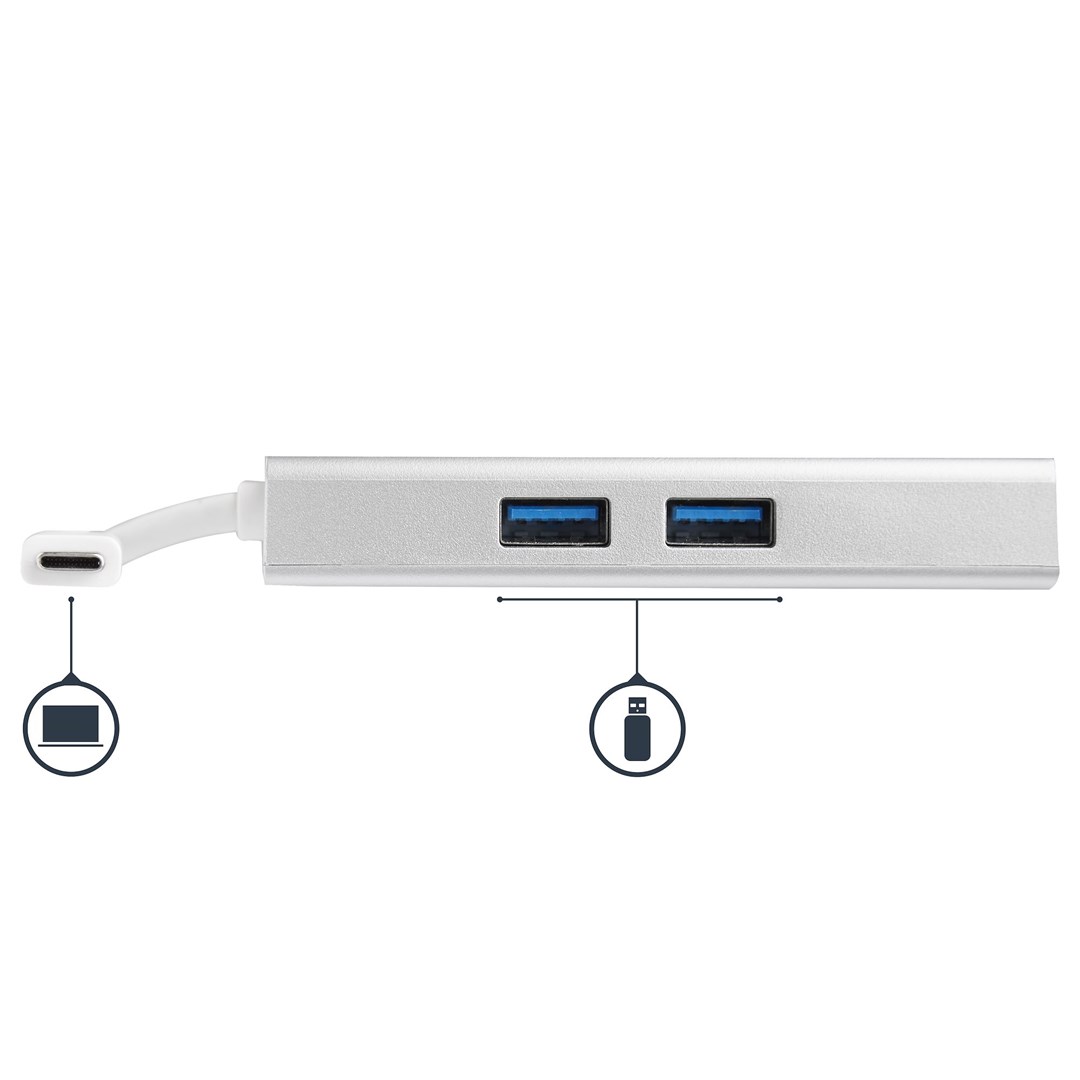 Përshtatës StarTech USB-C Multiport, HDMI/RJ45/2x USB-A, i hirtë