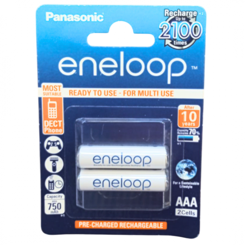 Panasonic Eneloop Batteries AAA/2B 750mAh