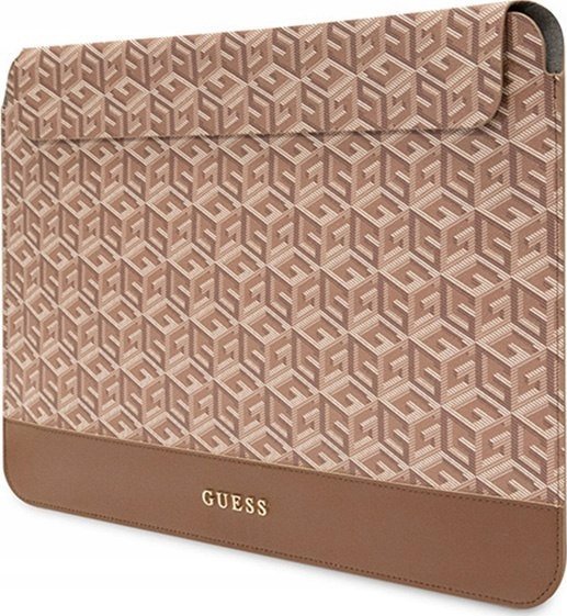 Маса за лаптоп Guess Sleeve GUCS16HGCFSEW, 16", дизајн GCube Stripes, кафеава