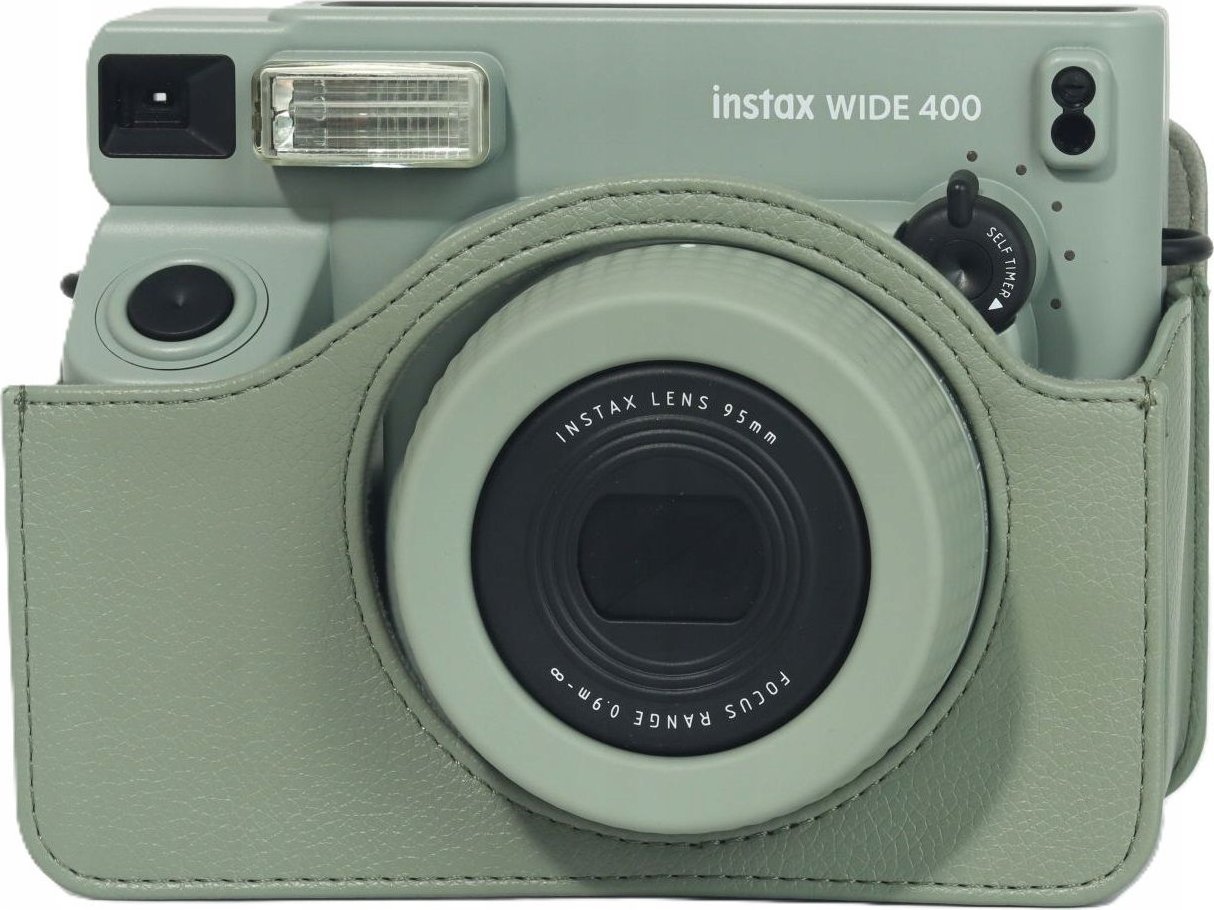 Заштитна торбичка Loveinstant за Fujifilm Instax Wide 400, еко кожа, зелена