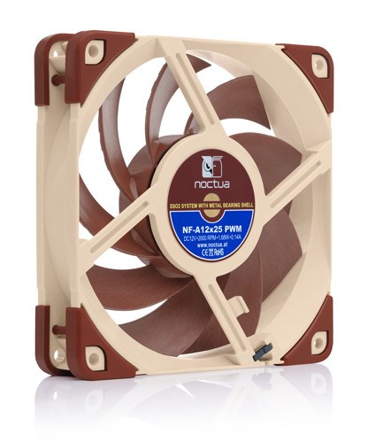 Ftohës Noctua NF A12x25 PWM, 12 cm, i kuq / bezhë