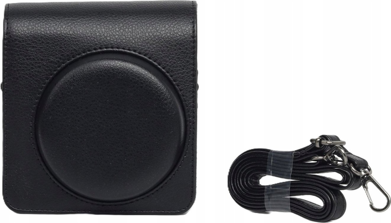 Çantë mbrojtëse LoveInstant për Fujifilm Instax Mini 99, imitim lëkure, me rrip, e zezë