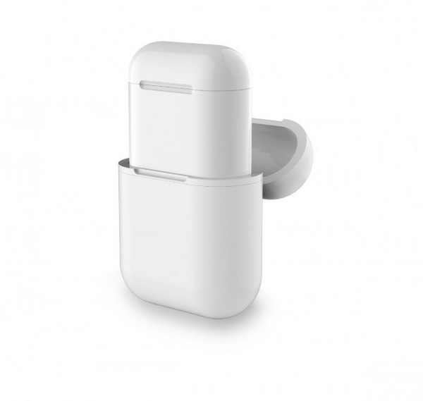 Adapter Smart LAB.C për kuti të Apple AirPods, me mbështetje për karikimin wireless, i bardhë