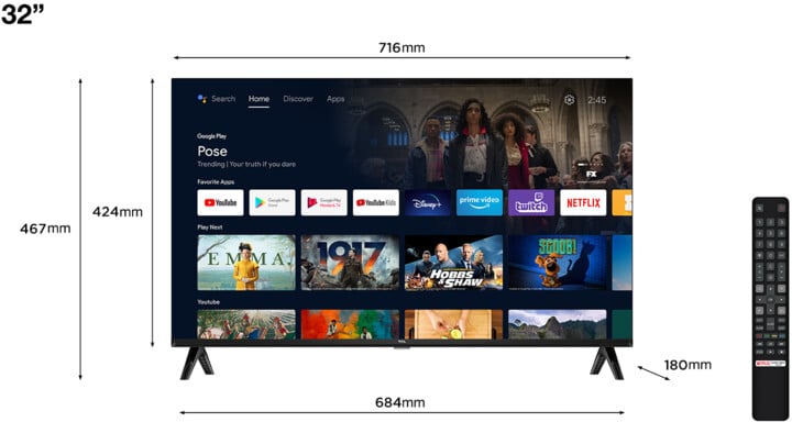 Televizor TCL 32S5400, 32" (80cm), HD, i zi
