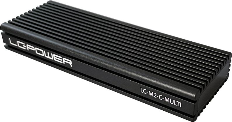 Кутија надворешна SSD LC-Power LC-M2-C-MULTI, M.2 NVMe SATA, USB-C 3.2 Gen 2, сребрена