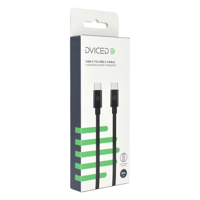 Dviced Cable USB-C To USB-C Nylon Textile 2M, Black