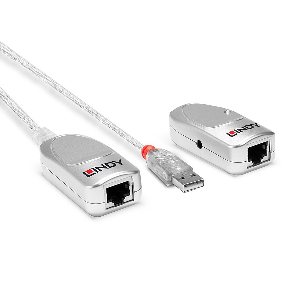 Zgjatues Lindy USB Cat5, 50m, i bardhë