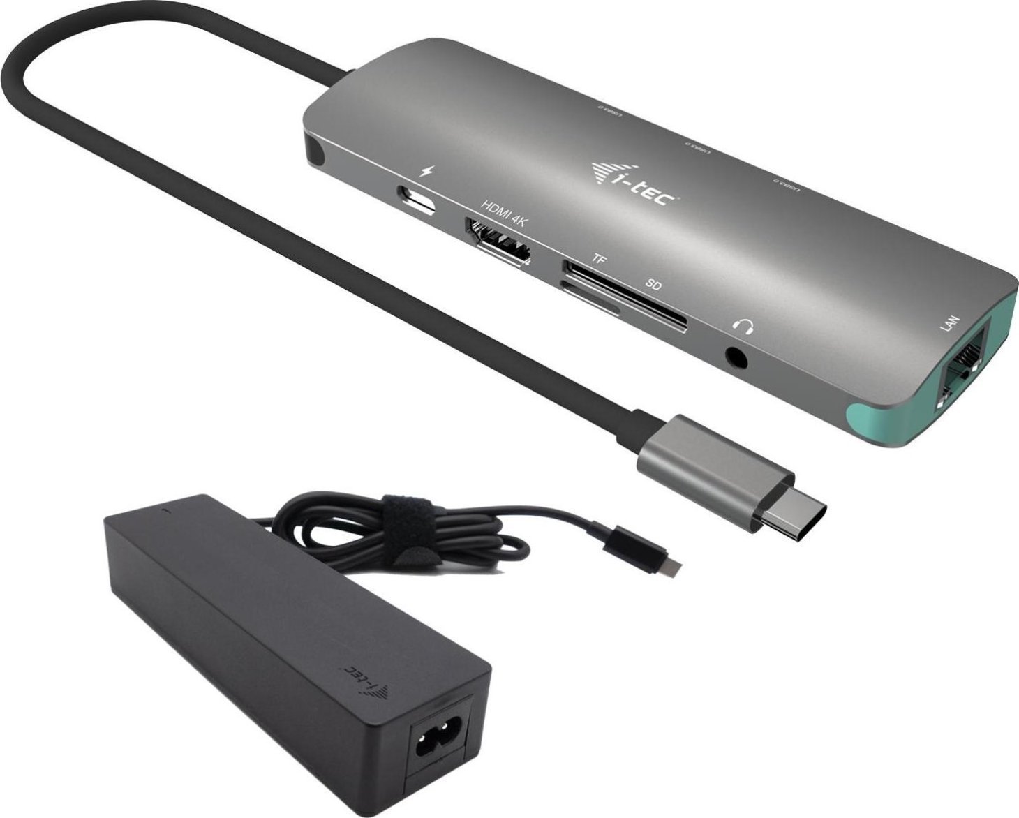 Dok USB C i-TEC MetalNanoDock, 4K HDMI, PD 100W, gri metalik
