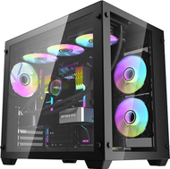 Kuti kompjuteri Darkflash C285, ATX Mid Tower, panel xhami i temperuar, e zezë