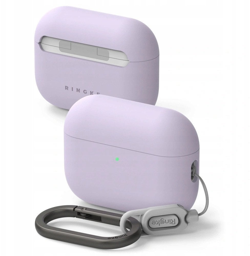 Силиконска маска Ringke за Apple AirPods Pro 3, со карабин, светло виолетова