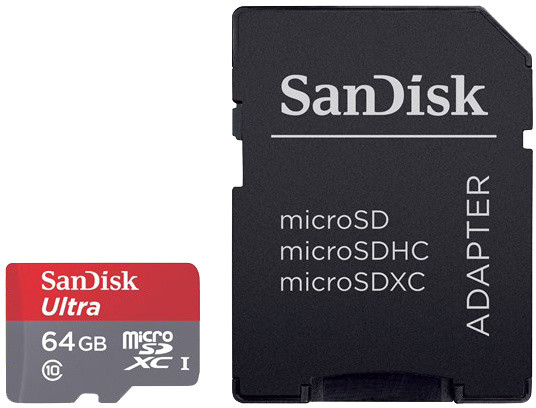 Kartë memorie SanDisk Micro SDXC Ultra Android 64GB Klasa 10 + adapter SD 