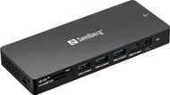 Docking station Sandberg USB C 13in1 Pro, 4K, PD 100W, gri