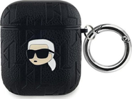 Këllëf për AirPods Karl Lagerfeld PU Embossed Karl Head, për AirPods 1/2, i zi