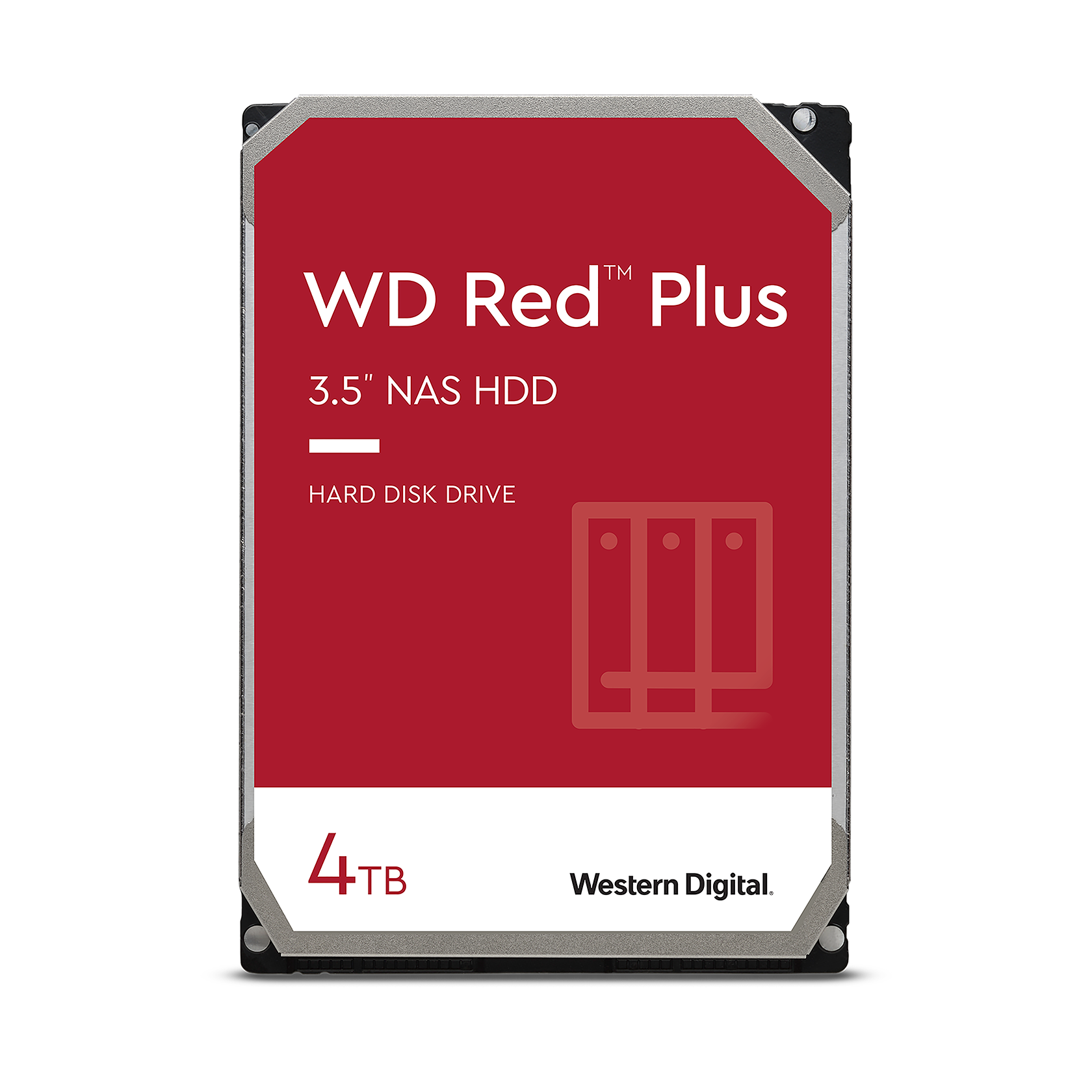 Внатрешен тврд диск WD Red Plus, 4TB, NAS, црвен
