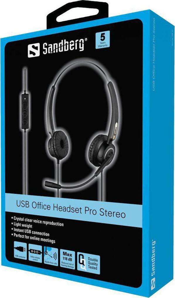 Kufje me mikrofon Sandberg Office Headset Pro stereo (126-13), të zeza