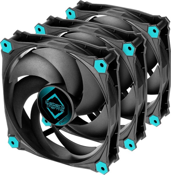 Ventilator PC Iceberg Thermal IceGALE Silent PWM, 120mm, set 3 copë, i zi