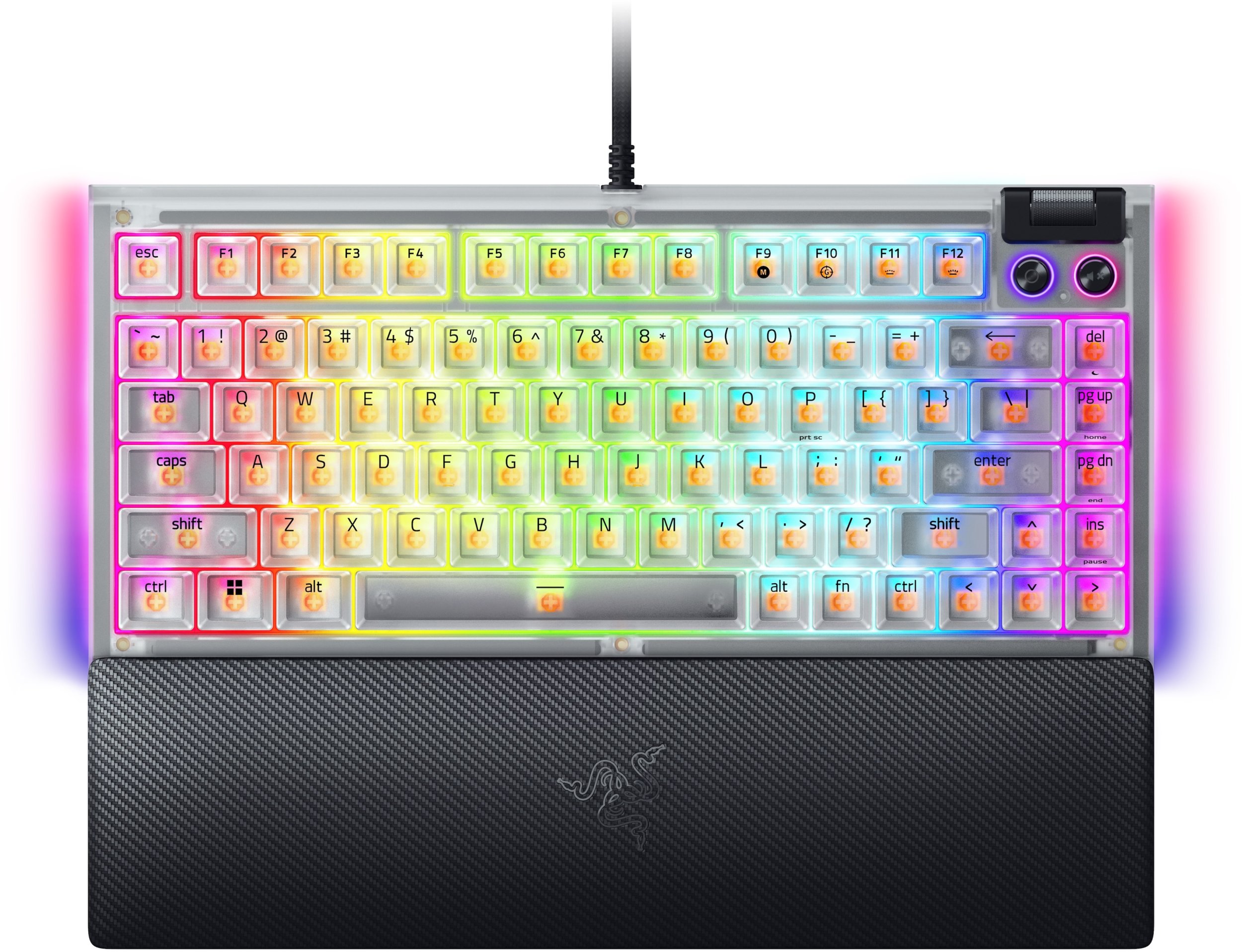Tastierë Razer BlackWidow V4 75%, mekanike, layout US, e bardhë